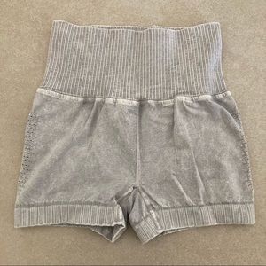Free People Movement Good Karma Running Shorts in ice grey
